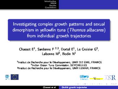 Investigating complex growth patterns and sexual dimorphism in yellowfin tuna (Thunnus albacares) from individual growth trajectories