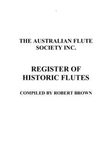 1  THE AUSTRALIAN FLUTE