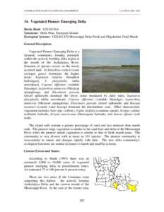 CONSERVATION HABITATS & SPECIES ASSESSMENTS  LA CWCS--DEC[removed]Vegetated Pioneer Emerging Delta Rarity Rank: S2S3/G3G4