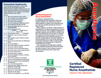 Certified Registered Nurse Anesthetists Answer Your Questions