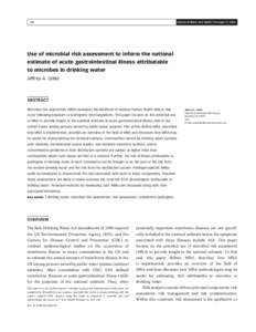 Journal of Water and Health | 04.Suppl 2 | [removed]Use of microbial risk assessment to inform the national estimate of acute gastrointestinal illness attributable
