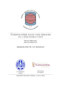 Torsion-free rank one sheaves on a semi-stable curve Giulio Orecchia [removed]  Advised by Prof. Dr.