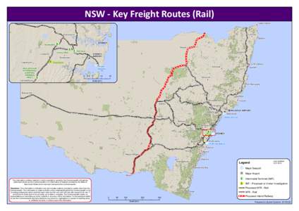 NSW - Key Freight Routes (Rail)  Tweed Heads Lismore