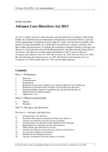 Advance Care Directives Act 2013