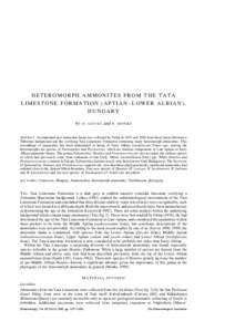 HETEROMORPH AMMONITES FROM THE TATA LIMESTONE FORMATION (APTIAN ± LOWER ALBIAN), HUNGARY by  O. SZIVES