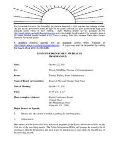 The Tennessee Sunshine Law Passed by the General Assembly in 1974 requires that meetings of state, city and county government bodies be open to the public and that any such governmental body give adequate public notice o