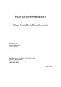 Microsoft Word - Maori Electoral Engagement FINAL.doc
