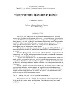 The Unfruitful Branches in John 15