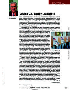 EDITORIAL  Driving U.S. Energy Leadership CREDITS: (TOP) TOM KOCHEL; (RIGHT) ISTOCKPHOTO.COM