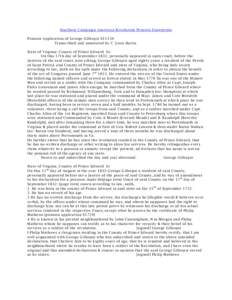 Southern Campaign American Revolution Pension Statements Pension Application of George Gillespie S13150 Transcribed and annotated by C. Leon Harris State of Virginia: County of Prince Edward Sc: On this 17th day of Septe