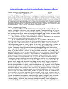 Southern Campaign American Revolution Pension Statements & Rosters Pension application of Robert Crawford S3225 Transcribed by Will Graves fn30SC[removed]