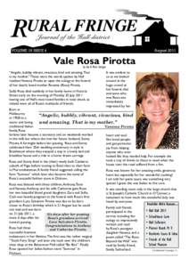 VOLUME 19 ISSUE 4	  August 2011 Vale Rosa Pirotta by Lee & Peter Corrigan