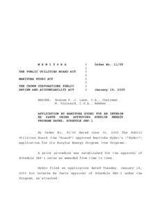 Ex parte / Energy / Economy of Canada / Hydroelectricity in Canada / Manitoba Hydro / Wind power in Canada