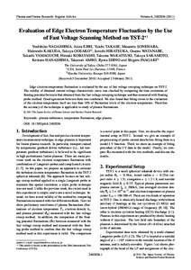 Plasma and Fusion Research: Regular Articles  Volume 6, Evaluation of Edge Electron Temperature Fluctuation by the Use of Fast Voltage Scanning Method on TST-2∗)