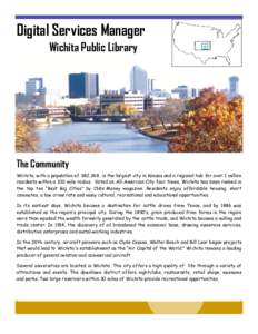 Digital Services Manager Wichita Public Library City of Wichita  The Community