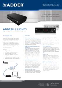 Digital KVM Extender  Fanless, small form factor, DVI-D, USB, Audio and Serial  ADDERLink