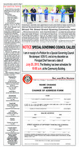 Sac and Fox News • July 2013 • Page 2  Sac and Fox News The Sac & Fox News is the monthly publication of the Sac & Fox Nation, located on SH 99, six miles south of