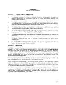 CHAPTER 12 BOARD OF ADJUSTMENT Section[removed]Authority Of Board Of Adjustment
