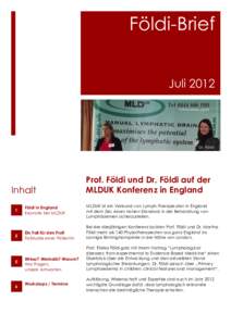 Földi-Brief Juli 2012 Dr. Földi  Inhalt