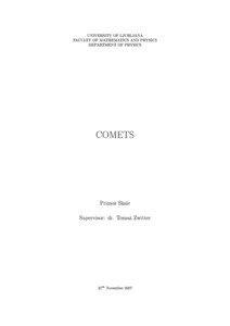 Comets / Comet / Oort cloud / Kuiper belt / Orbit / Jupiter / Comet dust / Extinct comet / Astronomy / Solar System / Fluid dynamics