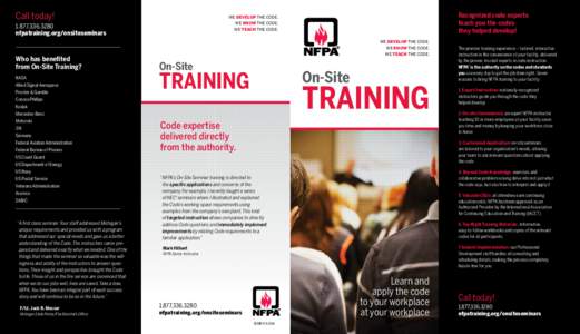 Call today! [removed]nfpatraining.org/onsiteseminars Who has benefited from On-Site Training?