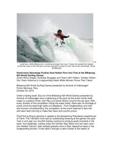 Ian Cairns / International Surfing Association / Lani Doherty / Surfing / Sports / Sofía Mulánovich
