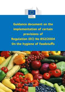 Guidance document on the implementation of certain provisions of Regulation (EC) No[removed]On the hygiene of foodstuffs