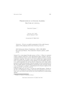 545  Documenta Math. Presentation of an Iwasawa Algebra: The Case of Γ1 SL(2, Zp )