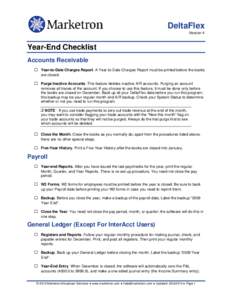 DeltaFlex Version 4 Year-End Checklist Accounts Receivable □