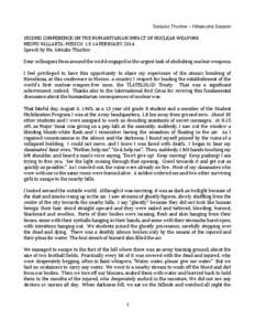 Nuclear energy / Nuclear Non-Proliferation Treaty / Hibakusha / Nuclear disarmament / Nuclear proliferation / Atomic bombings of Hiroshima and Nagasaki / Barbara Leonard Reynolds / Anti-nuclear movement / Nuclear weapons / International relations / Nuclear warfare