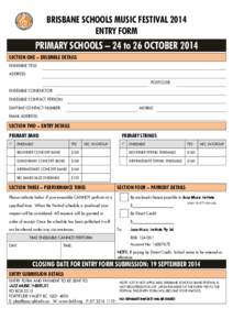 Primary Schools Entry Form