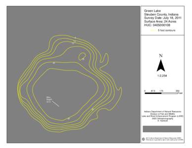 Green Lake Steuben County, Indiana Survey Date: July 18, 2011 Surface Area: 24 Acres HUC: [removed]foot contours