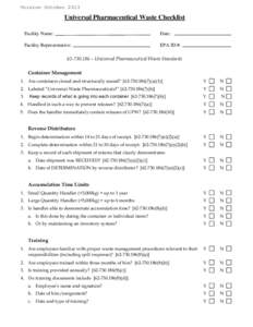 Microsoft Word - Universal Pharmaceutical Waste Checklist