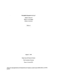 Personalized Interpreters for Icon* Ralph E. Griswold Robert K. McConeghy William H. Mitchell  TR 84-14