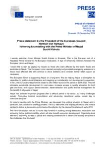 European Council  PRESS EN  The President