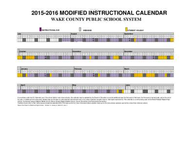 North Carolina / Wake County Public School System / Calendars