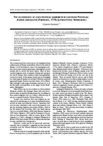 Boletín Sociedad Entomológica Aragonesa, n1[removed]) : 163−166.  THE OCCURRENCE OF A NEOTROPICAL HAWKMOTH IN SOUTHERN PORTUGAL: