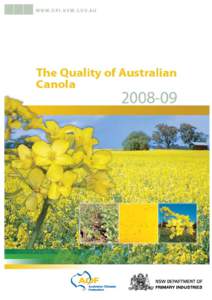 Quality of Australian Canola 2008 D.E. Seberry, R.J. Mailer & P.A. Parker Volume No 15