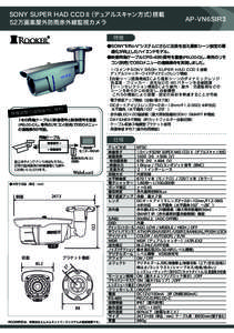 SONY SUPER HAD CCDⅡ（デュアルスキャン方式）搭載 52万画素屋外防雨赤外線監視カメラ AP-VN6SIR3  特徴