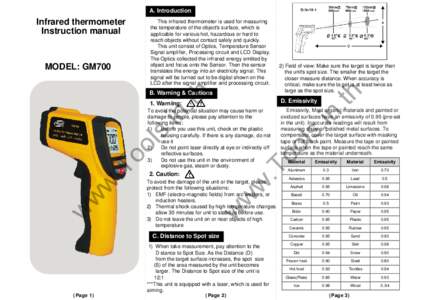 Mechanical engineering / Thermometers / Thermodynamics / Thermal protection / Infrared thermometer / Temperature / Infrared / Laser / R-value / Heat transfer / Electromagnetic radiation / Physics