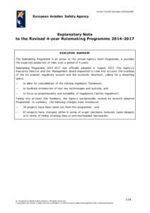 Annex I to ED DecisionR  European Aviation Safety Agency Explanatory Note to the Revised 4-year Rulemaking Programme