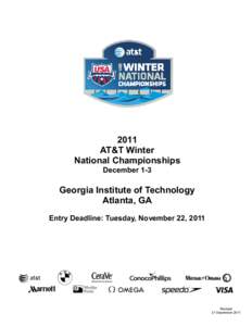 2011 AT&T Winter National Championships December 1-3  Georgia Institute of Technology