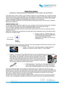 FIBER OPTIC BASICS Importance, Understanding and Interpretation of Fibre Optic Loss and Results Fibre Optic cable is used in a data or communications network as it has advantages over a copper cable that allow the transm