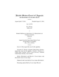 United States Court of Appeals FOR THE DISTRICT OF COLUMBIA CIRCUIT Argued April 17, 2014  Decided August 12, 2014