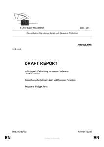 [removed]EUROPEAN PARLIAMENT Committee on the Internal Market and Consumer Protection[removed]INI)