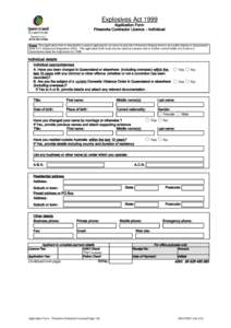 Fireworks Contractor Licence - Individual