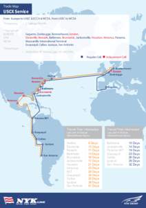 Trade Map  USCX Service From Europe to USEC & ECCA & WCSA, From USEC to WCSA *Frequency * Port of call