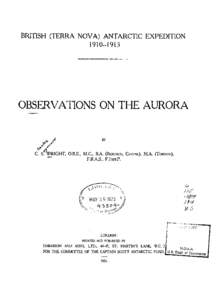British Terra Nova Antarctic Expedition[removed]v.6 - Observations on the Aurora
