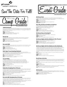 Event Guide Fall & Spring SaveThe Dates For Fall!  Camp Guide