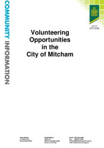 Microsoft Word - Volunteering Opportunities with the City of Mitcham - No 39